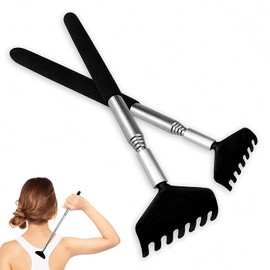 Pack of 2 Black Back Scratcher Made of High-Quality Material 68 cm Range Premium Quality Telescopic Back Scratcher for Head and Back
