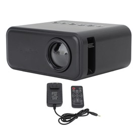 Mini Projector Multifunction HD 1080P WiFi Wireless Wired Screen Projection Remote Control USB Portable Home Theater Projector 100‑240V Black US Plug