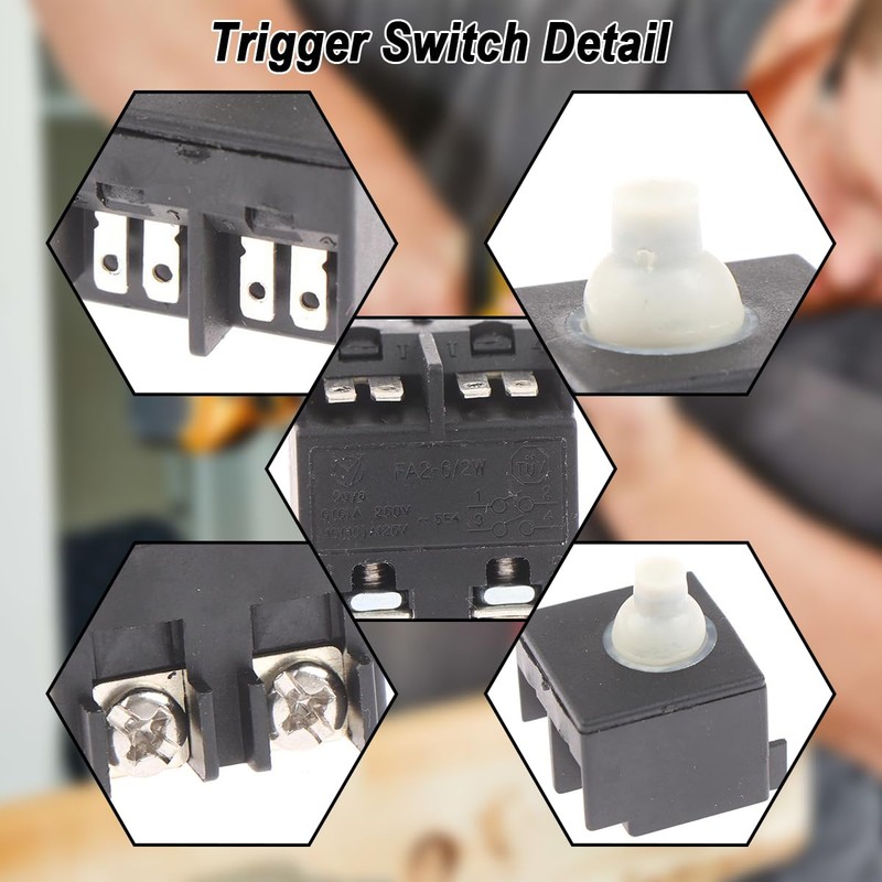 ZHUROUPU 2Pcs Angle Grinder Switch Replacement, Push Button Switch for