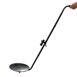 Under Vehicle Inspection Mirror - 12-Inch Diameter Security Mirror with Wheels and LED Light by Globalcaremarket