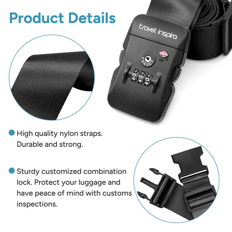 Travel Inspira Suitcase Belt, Travel, Convenient Goods, Load Tightening Belt,