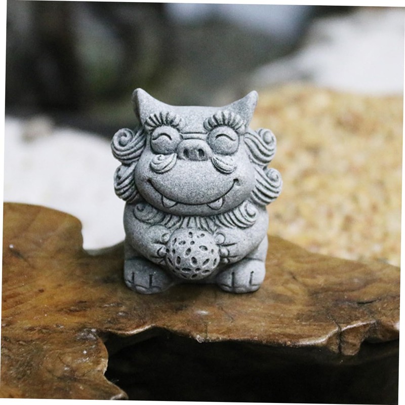 KONTONTY 2pcs Mini Lion Sculpture Lions Mane Adornment Statue Decor