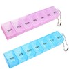 Syolee 2 Pcs Pill Box Organiser 7 Day One Time a Day Pill Dispenser Storage Case for Medication Supplements Vitamins and Cod Liver Oil