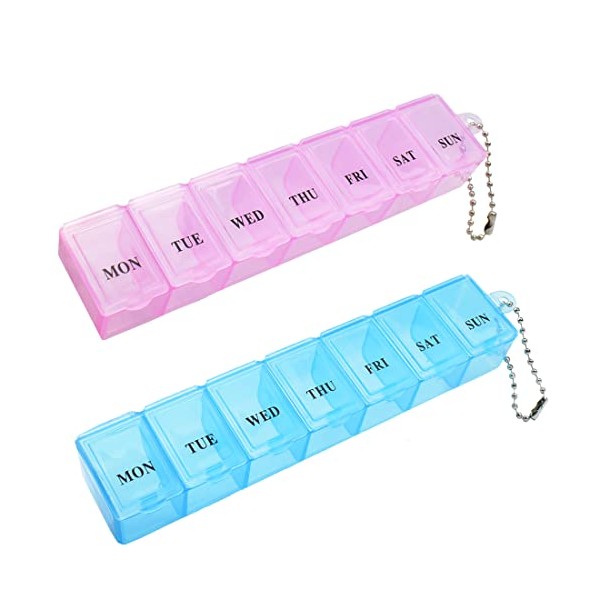 Syolee 2 Pcs Pill Box Organiser 7 Day One Time