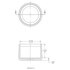 SBDs FCR-20 Caplugs (Pack of 25) LDPE Finishing Caps for Round Tubing 1.25” (1-1/4”) OD, 62” Depth - Heavy Wall Construction for Furniture, Lawn, Appliances, Fitness Equipment n Thread Protection Mad