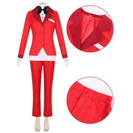 FCCAM Hazbin Hotel Lucifer Cosplay Costume Helluva Boss Cosplay Costume Set, Lucifer Morningstar, S