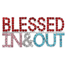 cocojewelry Blessed in & Out Bible Verse Words Letters Christian Brooch Pin