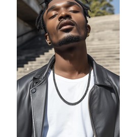 Prosteel Curb Chain Necklace Men's Classic 3/6/9/12 mm Wide Cuban Link Chain Men's Hip-Hop Chain Necklace for Men Boys Stainless Steel 18 Carat Gold-Plated 36/46/51/55/61/66/71/76 cm, Stainless Steel