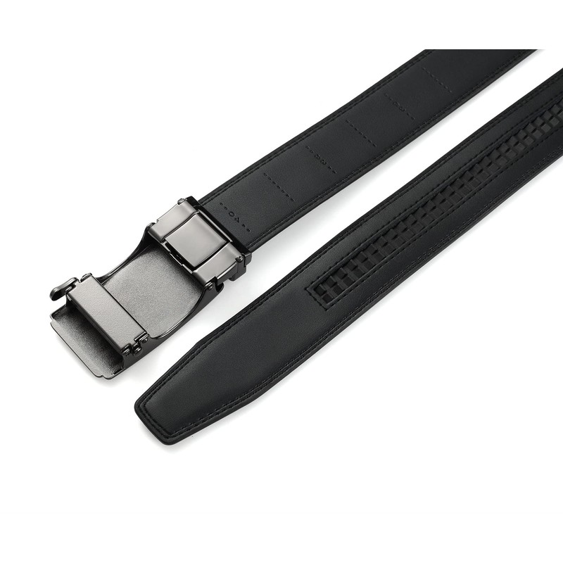 guvoosm Men's Leather Automatic Belt Business Suit 3.5 cm Width,