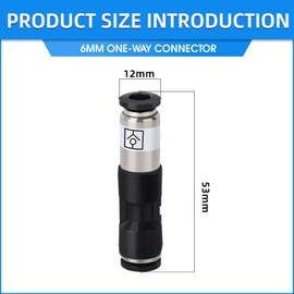 ERGAOBOY 2pcs 6mm Compressed Air Check Valve Connector Air Flow Push to Connect Fittings