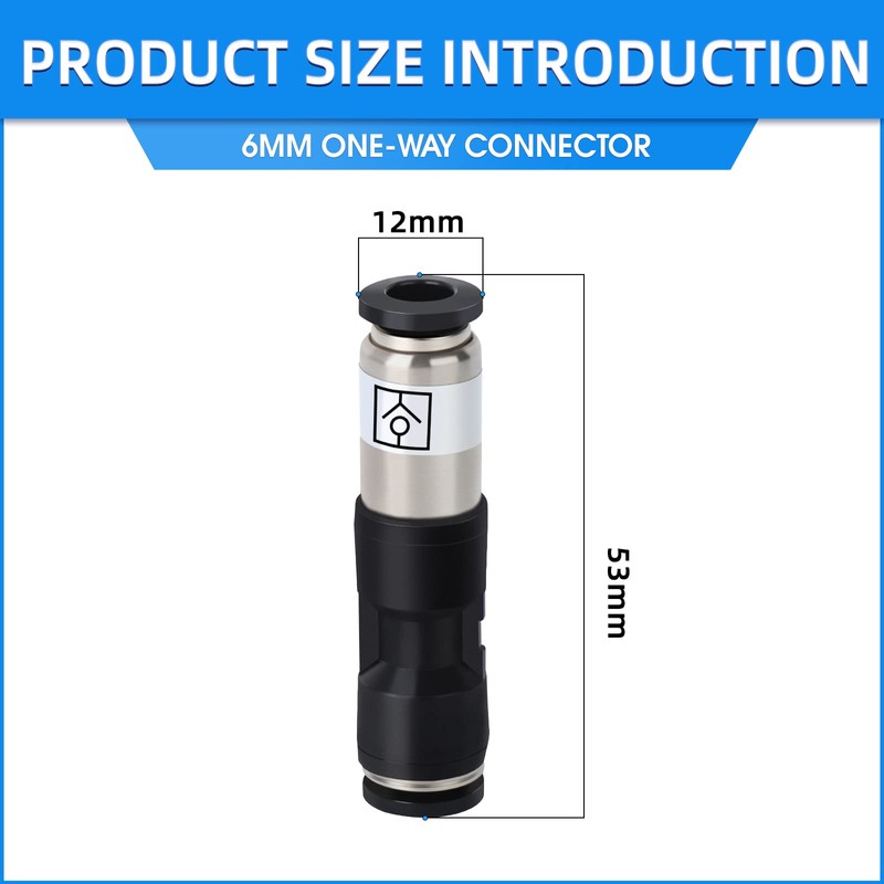 ERGAOBOY 2pcs 6mm Compressed Air Check Valve Connector Air Flow