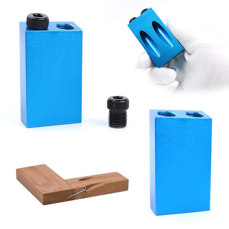 VOANZO 7PCS Set Pocket Hole Drill Guide, 15 Degrees Pocket