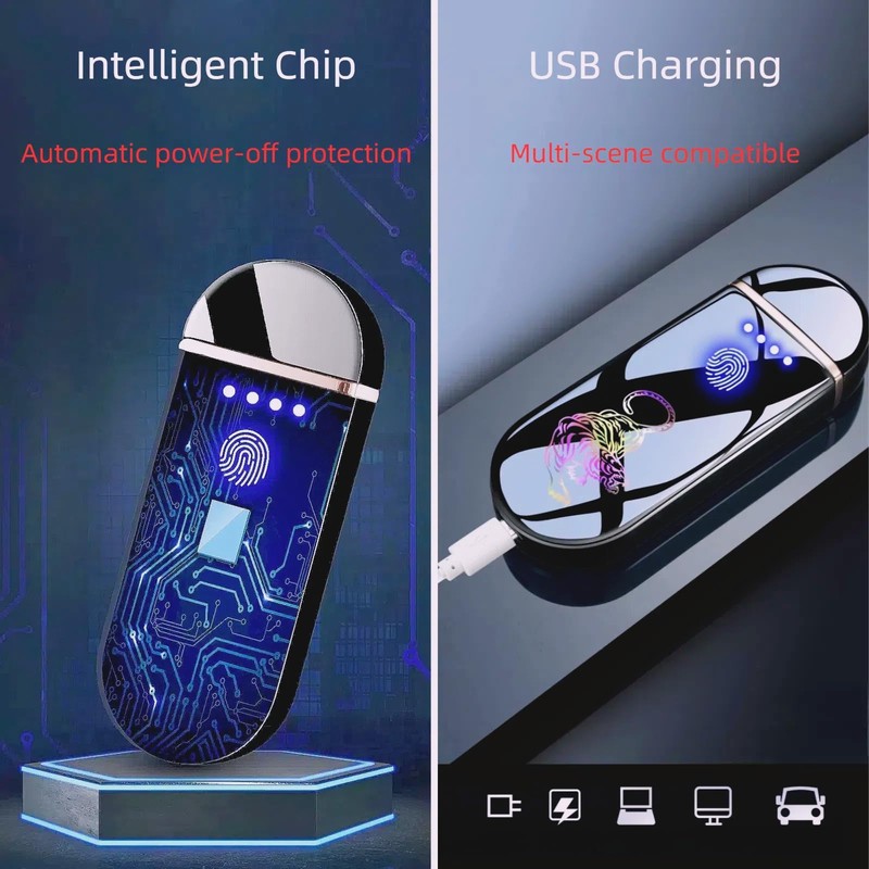 NINSI Spinning Arc Lighter, Windproof Flameless Electric Lighter, Touch Sensor
