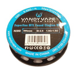 VANDY VAPE Superfine MTL Fused Clapton Wire 32 Gauge Series Ideal for MTL (Ni80 (32ga*2(=)+38ga))