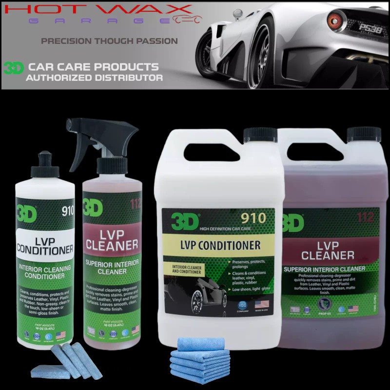 3D LVP Cleaner Conditioner Kit for Leather, Vinyl, Plastic Clean