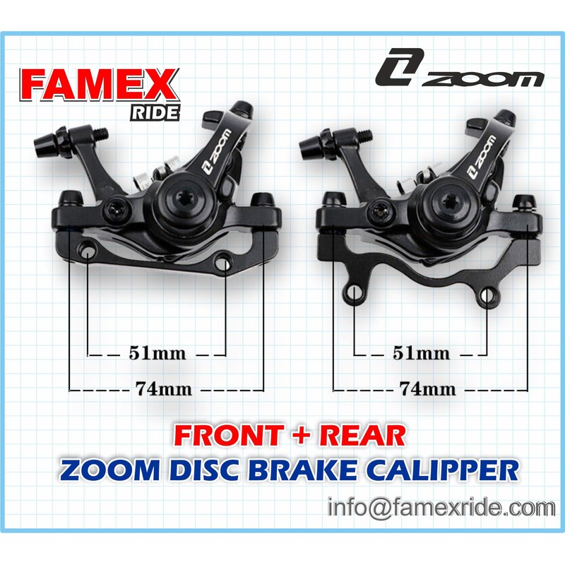 ZOOM MTB Bike Mechanical Disc Brake Calliper Front & Rear