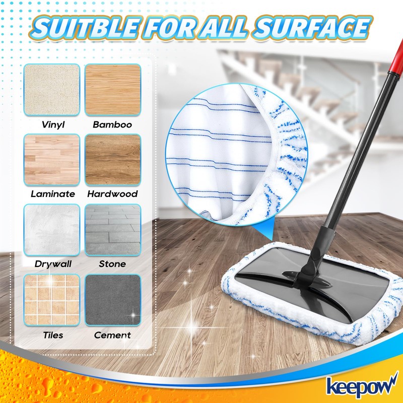 4 Pack Reusable Mop Pads for 15 * 8 inch