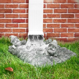ApxRoufin Gnome Downspout Splash Block, Decorative Rain Gutter Diverter