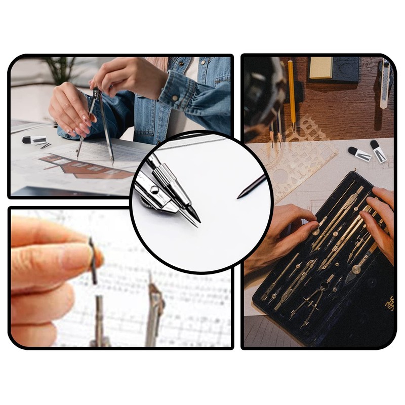 KAPSING 120 pieces 2B 2 mm compass replacement refills compass