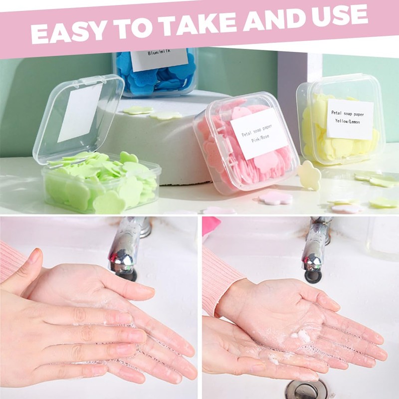 JEYORZY 4 boxes of soap tablets, soap sheets, portable mini