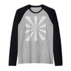 Starlight Speeding Mid-Century Pattern White Black Cut Out Raglan Baseball