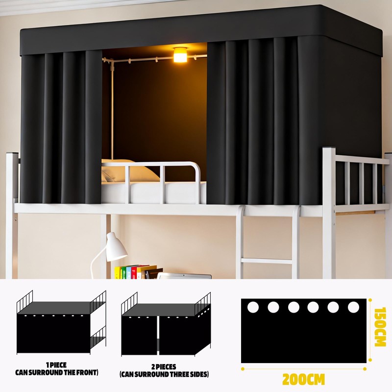 ziyue 2 Pcs Blackout Bunk Bed Curtains 78.7 * 59"