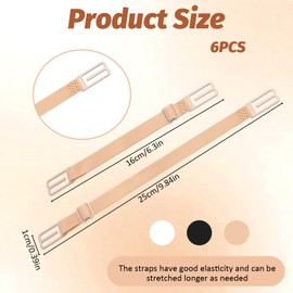 Apausvcm Pack of 6 Bra Straps Holders, Women's Non-Slip Adjustable Bra Clips, Elastic Bra Strap Holder, Bra Strap Holder for Slipping, Bra Strap Holder Clip, for Running, Climbing, Training