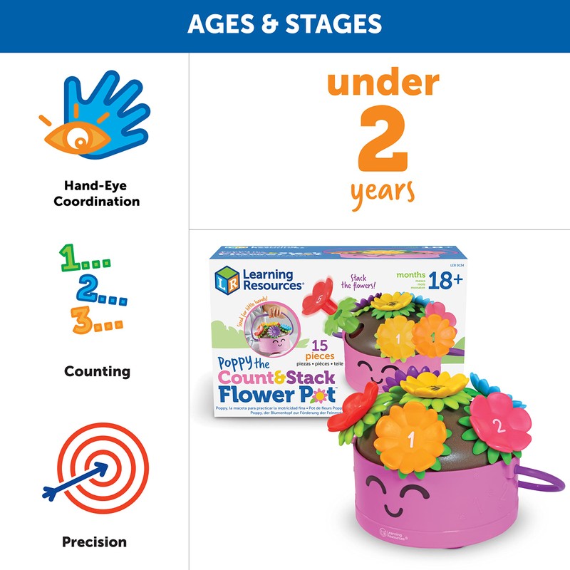 Learning Resources Poppy The Count & Stack Flower Pot -