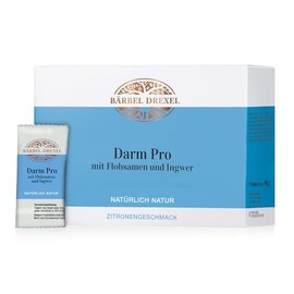 Darm Pro with psyllium seeds and ginger with lemon flavour (15 bags) dietary supplement with acacia fibre, psyllium husks, ginger extract, intestinal bacteria and enzymes, naturopathy BÄRBEL DREXEL®
