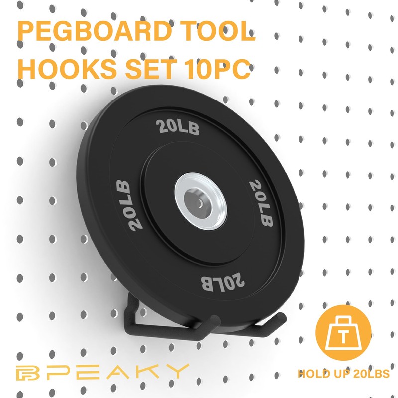 BFPeaky Heavy Duty Pegboard Hooks - Pegboard Organizer Accessories Kit