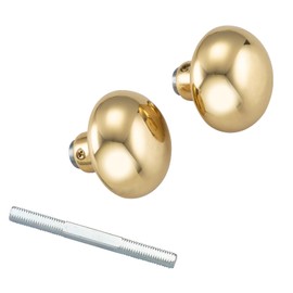 HOME MASTER HARDWARE Brass Door Knobs Set with Spindle, 2-1/4 in Vintage Door Knob, Old Style Door Knob Replacement for Mortise Lock Interior Doors