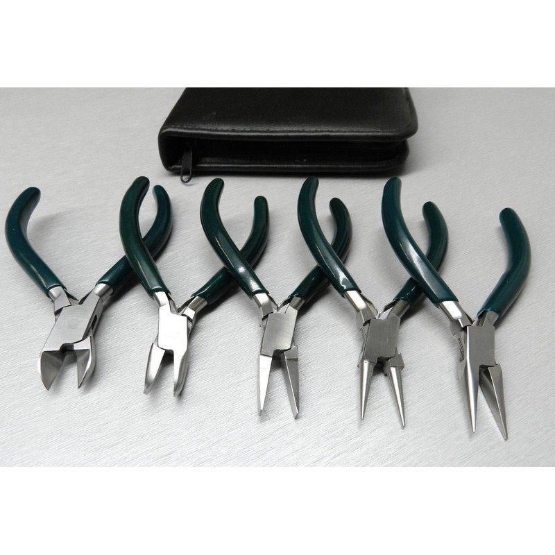 5 Pc Jewelers Pliers Set Jewelry Making Beading Wire Wrapping