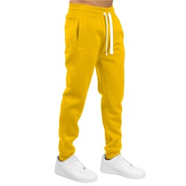 PJ Mark Bleecker and Mercer Men's Soft Brushed Inside Active Basic Lightweight Fleece Jogger Sweatpants (P590-BM-CORN Yellow, 2XL)