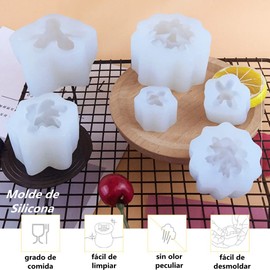 FUNTOCA 6 Moldes para Velas de Silicona de Cactus, Moldes de Velas 3D, Molde de Jabón Forma de Suculentas y Cactus, Moldes de Silicona para Plantas, Fundición de Resina para Vela,Jabones,Cera,Hielos