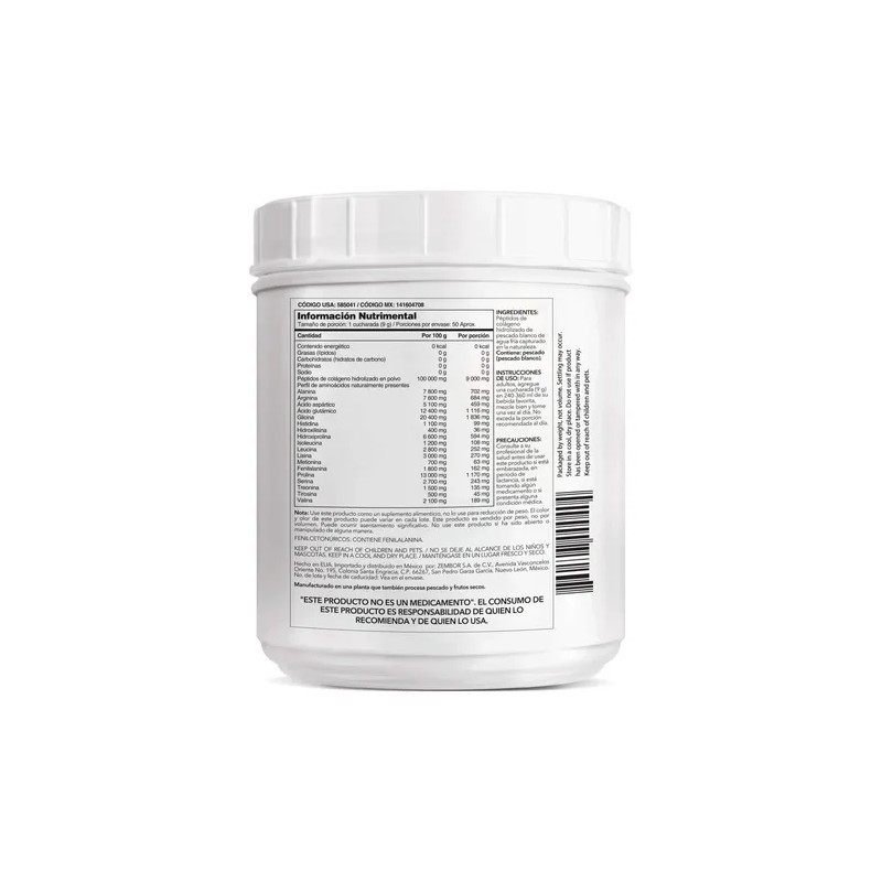 Colágeno Marino Hidrolizado En Polvo Codeage Sin Sabor 450gr
