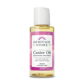 Castor Oil 59ml - Nourishing Hair Growth Oil, Skin Care, Eyelashes & Brows - Cold Pressed, Hexane Free, Vegan & Cruelty Free - Heritage Store