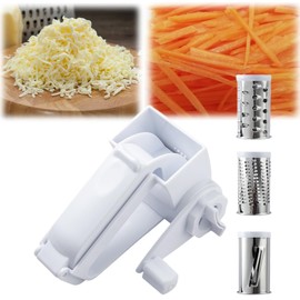 3 in 1 Cheese Grater,Olive Garden Cheese Grater Hand Crank,Hand Held Cheese Grater with Handle,Hand Held Cheese Grater Rotary,Cheese Grater Handheld Crank for Hard Cheese, Chocolate, Nuts