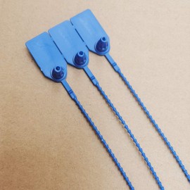 Etiquetas de seguridad de plástico de 25 cm, a prueba de manipulaciones, autobloqueantes, para señalización, paquete de 100 unidades, color azul marino