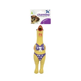 Charming Pet Squawkers Henrietta Latex Rubber Chicken Interactive Dog Toy, Small