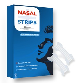 30 x Nose Plasters Against Scars - Extra Strong Hold - Reduces Snoring - Improves Breathing - Inconspicuously Transparent | Nose Strips for Sleeping