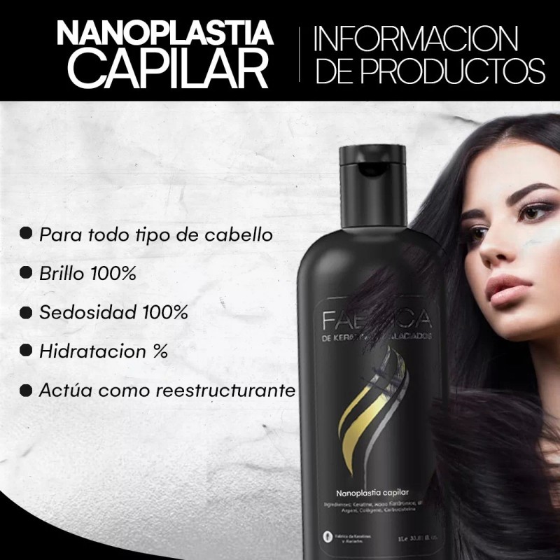 Fabrica de Keratinas Tratamiento Nanoplastia Capilar 1 Lt