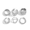 ANGLEQUEEN Silver Chunky Rings Set for Women Open Stacking Knuckle