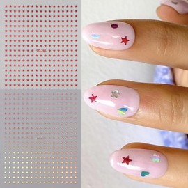 Star Nail Stickers for Nail Art 3D Glitter Shiny Silver Black White Red Purple Star Nail Decals Design Stickers Acrylic Nails Tips DIY Manicure Decoration Supplies for 4th of July and Daily Nails