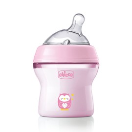 CHICCO, Biberón Natural Feeling, Color Rosa, 150 ml