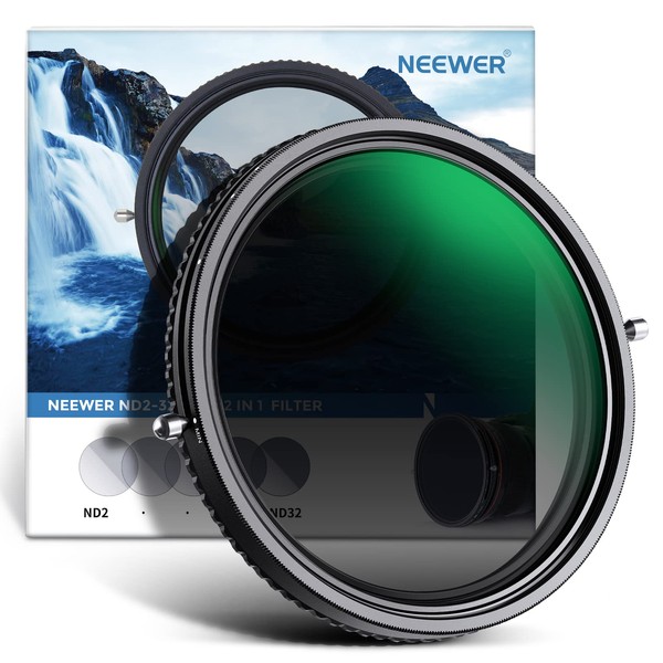 NEEWER 2 in 1 72mm Variable ND Filter ND2–ND32&CPL Filter(Circular