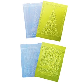 Arbuya - Paquete de 2 hojas para hacer tarjetas, árbol de Navidad y Año Nuevo, carpetas de gofrado para etiquetas de regalo, manualidades de papel, decoración del hogar