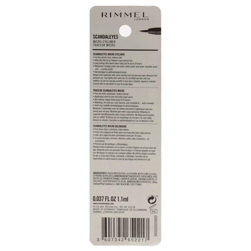 Rimmel Scandaleyes Micro Eye Liner, Black