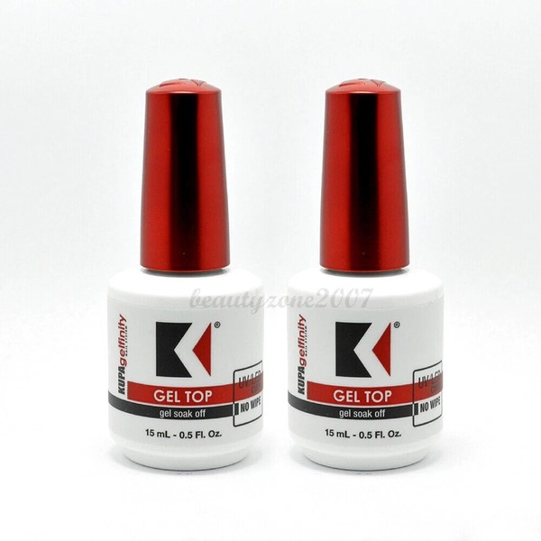 KUPA 2 Bottles Kupa Gelfinity Gel TOP COAT No Wipe