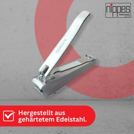 nippes Solingen Nagelknipser | Mit praktischem Nagelfang | Länge 8 cm | Fußnagel Knipser | Nagelpflege Knipser | Nagelknipser für dicke Nägel