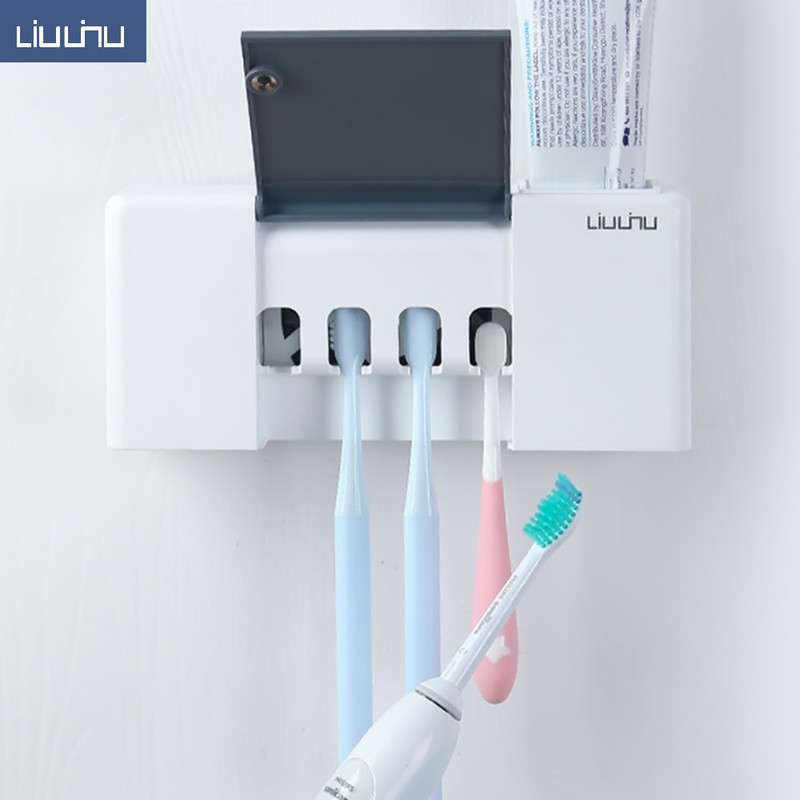 Liushu Toothbrush Sterilizer Box 4000mAh Rechargeable UV Disinfection Toothpaste Dispenser